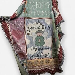 Vintage grandma angel tapestry throw blanket